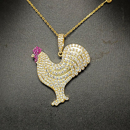 RKC Fancy Zircon Pendants 14k Yellow Gold Plated 925 Silver