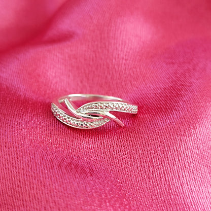 Anello nuziale di fidanzamento in argento con promessa RKC per donna, argento sterling 925, placcato oro bianco 14 carati, peso 3,1 g, larghezza 1,7 mm