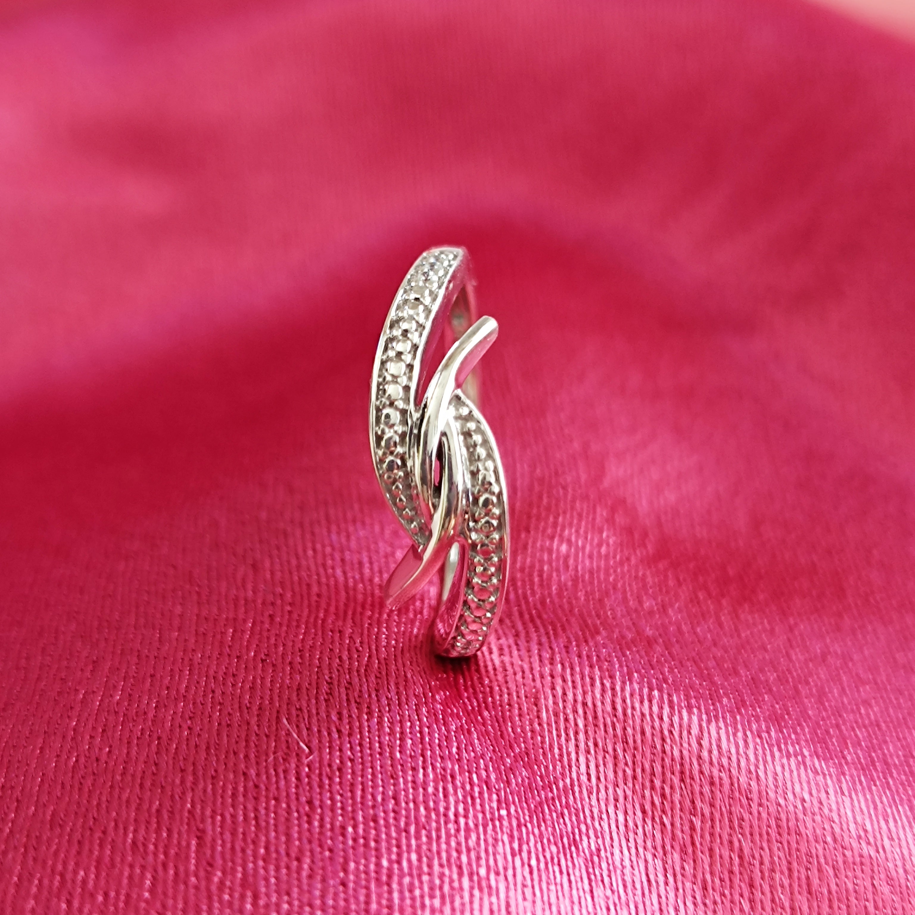 Anello nuziale di fidanzamento in argento con promessa RKC per donna, argento sterling 925, placcato oro bianco 14 carati, peso 3,1 g, larghezza 1,7 mm