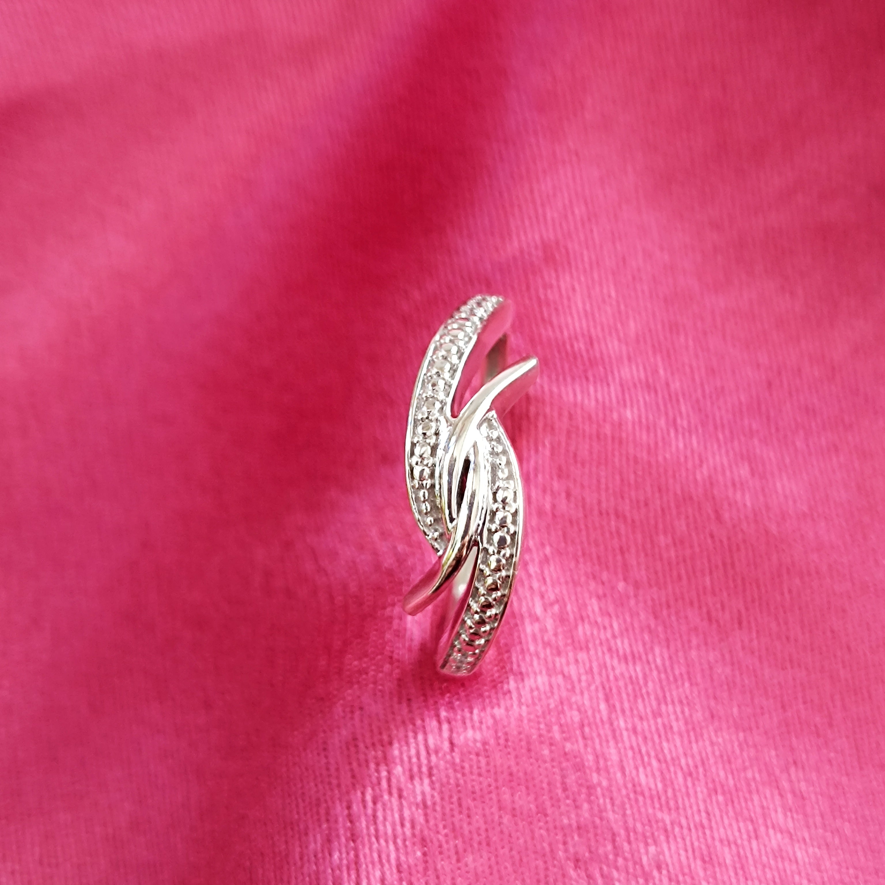Anello nuziale di fidanzamento in argento con promessa RKC per donna, argento sterling 925, placcato oro bianco 14 carati, peso 3,1 g, larghezza 1,7 mm