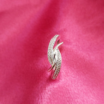 Anello nuziale di fidanzamento in argento con promessa RKC per donna, argento sterling 925, placcato oro bianco 14 carati, peso 3,1 g, larghezza 1,7 mm