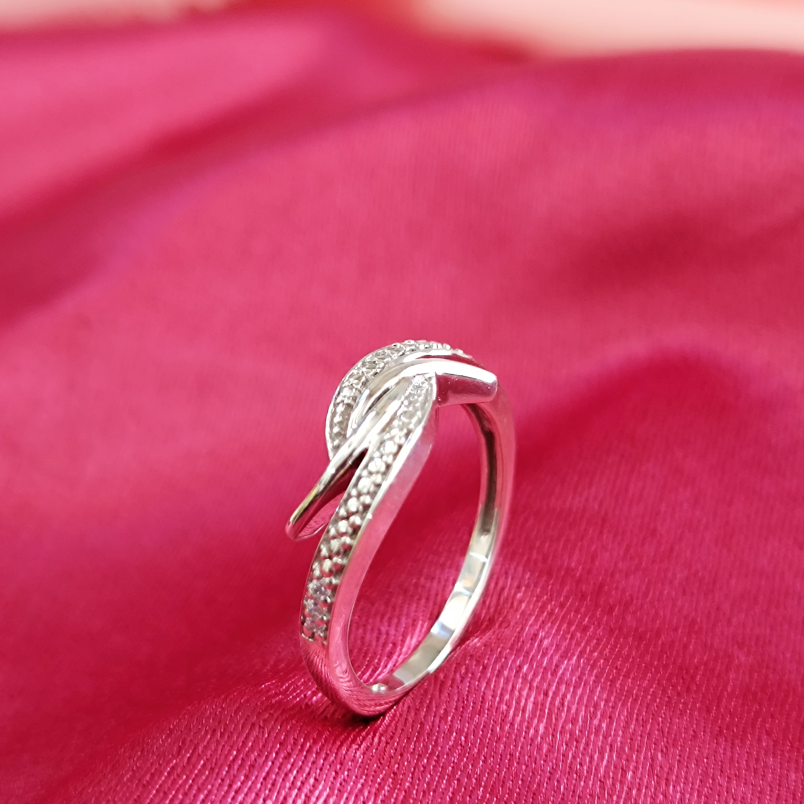Anello nuziale di fidanzamento in argento con promessa RKC per donna, argento sterling 925, placcato oro bianco 14 carati, peso 3,1 g, larghezza 1,7 mm