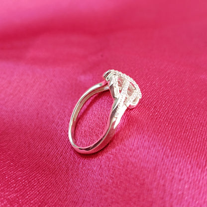 RKC Rundschliff-Moissanit-Verlobungsringe aus 925er-Sterlingsilber, 14 Karat Weißgold vergoldet, Gewicht 3,2 g, Breite 1,7 mm