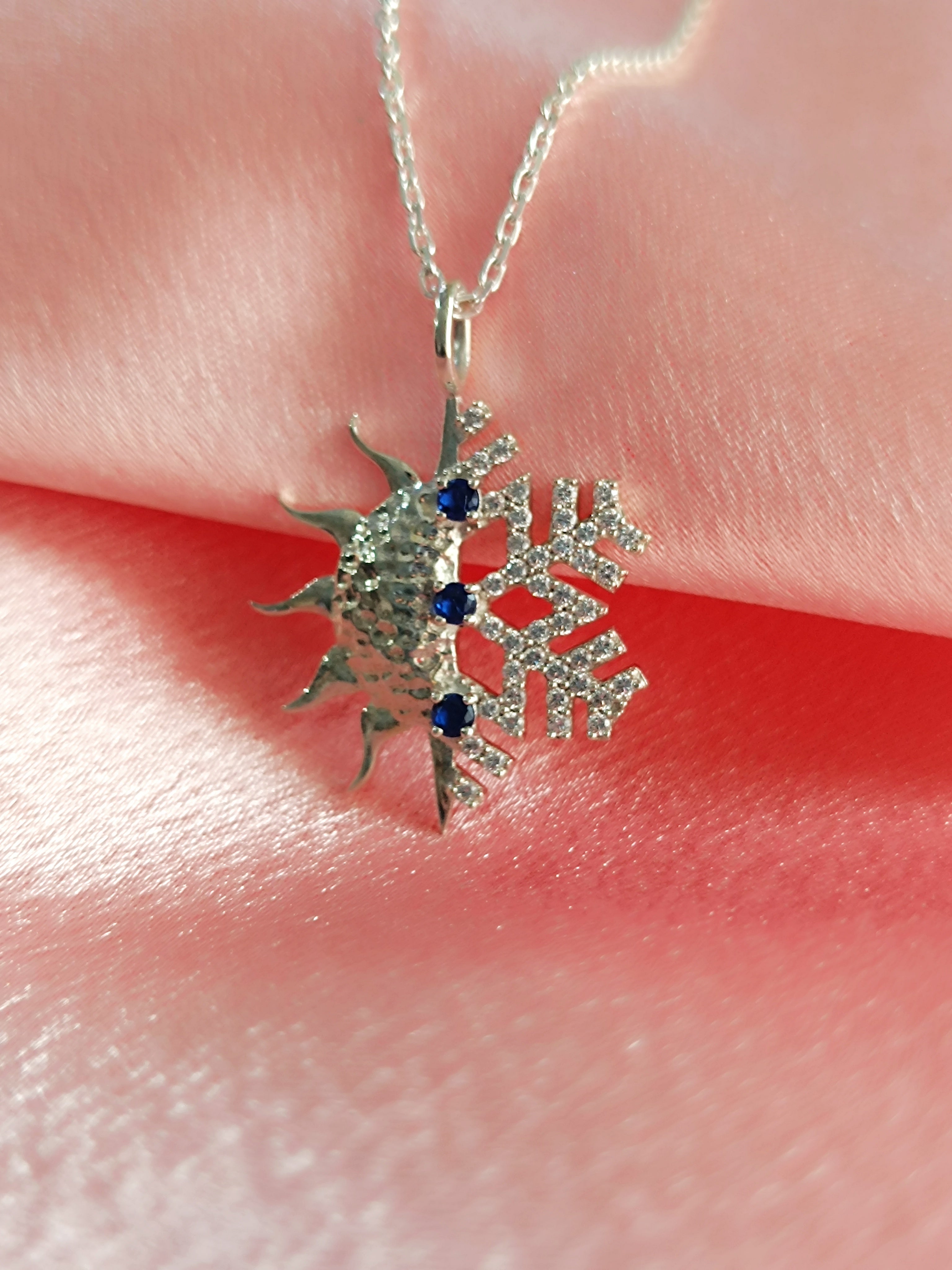 RKC Gemstone And Moissanite Fancy Pendant Necklace 14k White Gold Plated