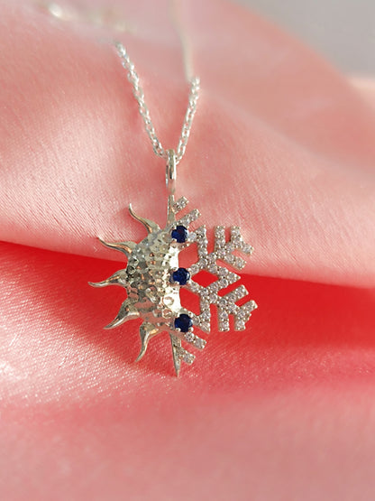 RKC Gemstone And Moissanite Fancy Pendant Necklace 14k White Gold Plated