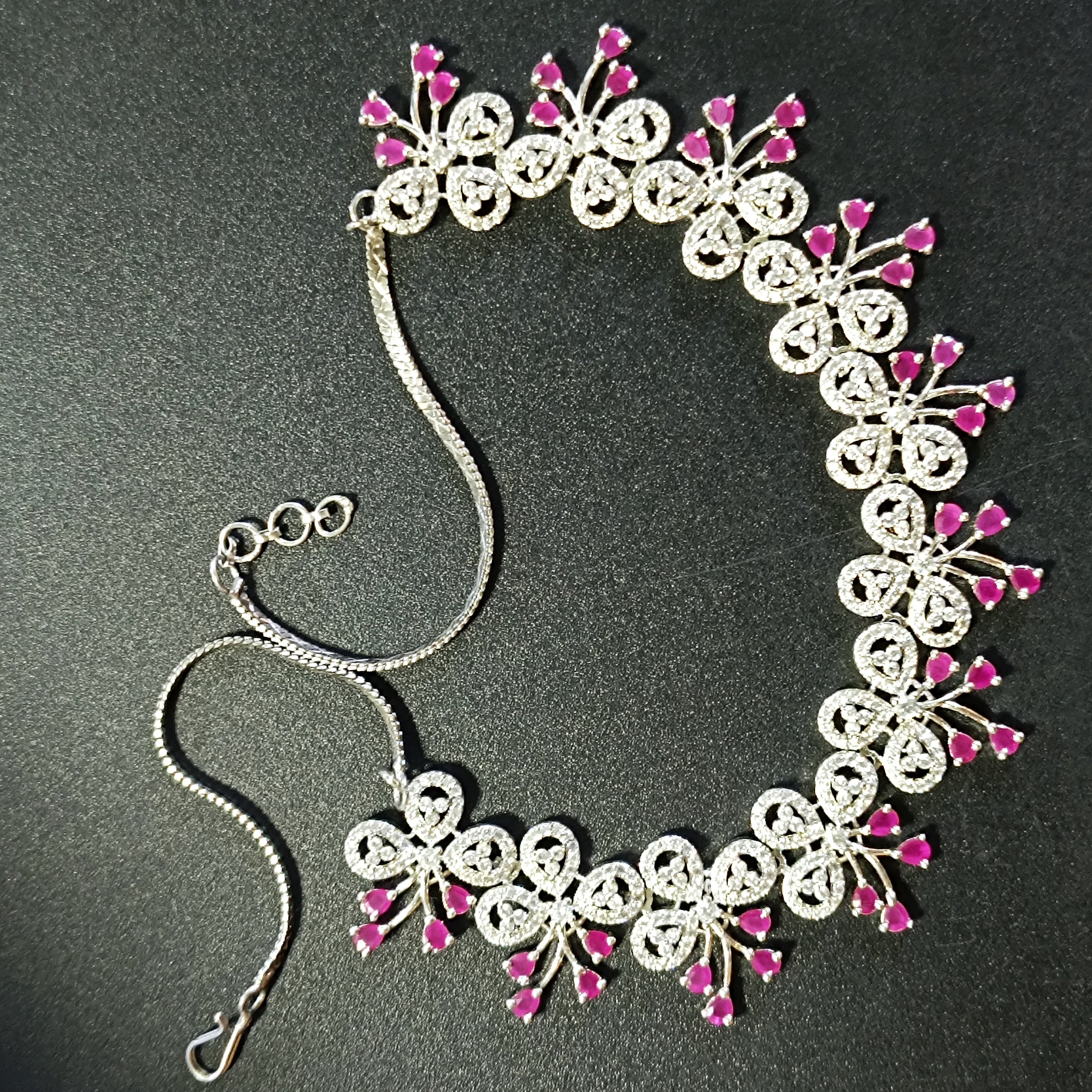 RKC Elegant Charm Necklace in 925 Silver–Perfect for Weddings & Festive Occasions
