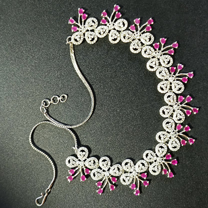 RKC Elegant Charm Necklace in 925 Silver–Perfect for Weddings & Festive Occasions