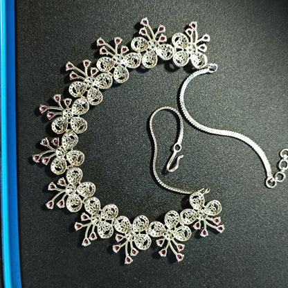 RKC Elegant Charm Necklace in 925 Silver–Perfect for Weddings & Festive Occasions