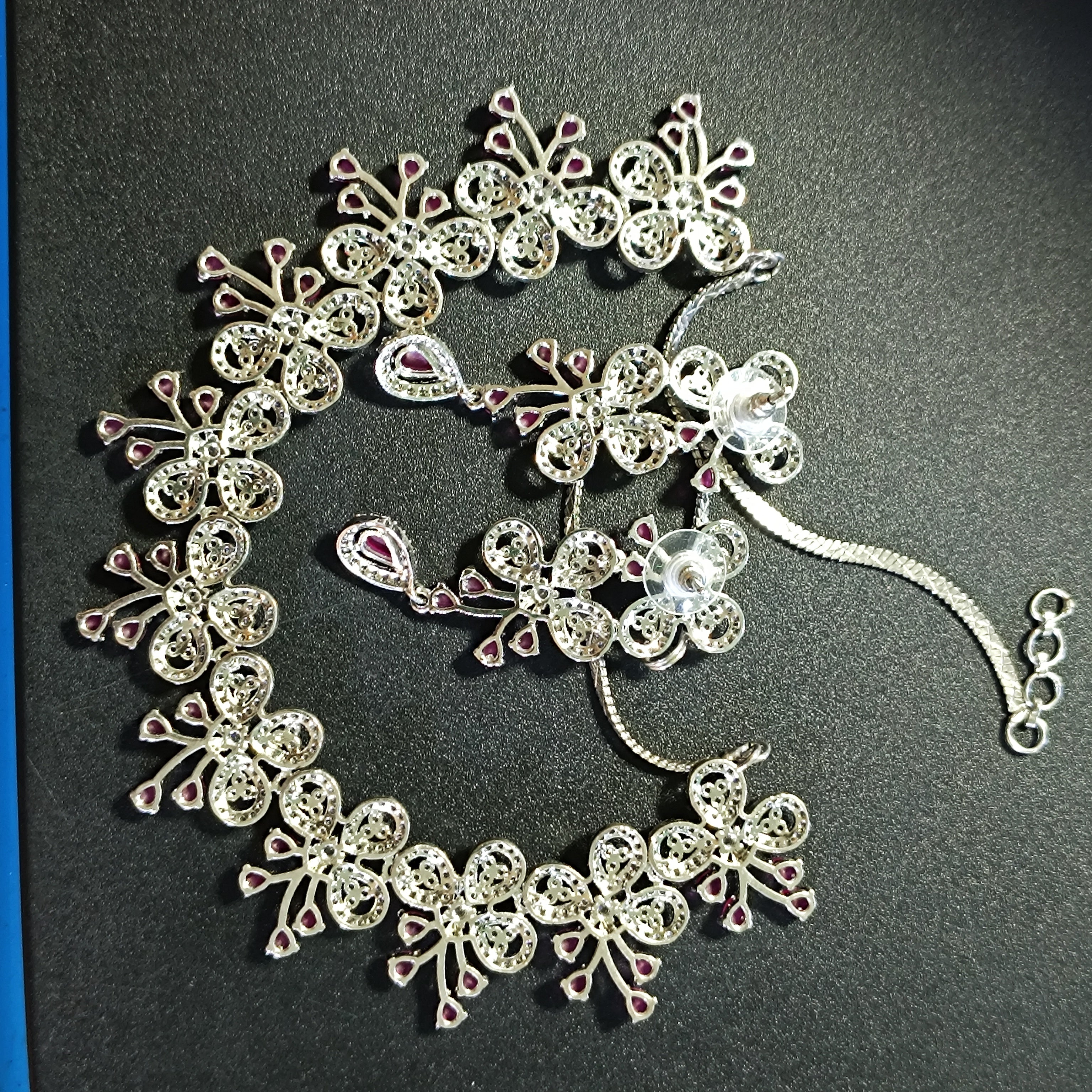 RKC Elegant Charm Necklace in 925 Silver–Perfect for Weddings & Festive Occasions