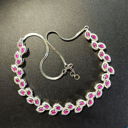 RKC Stunning Necklace Set Solid 925 Sterling Silver with CZ Diamond