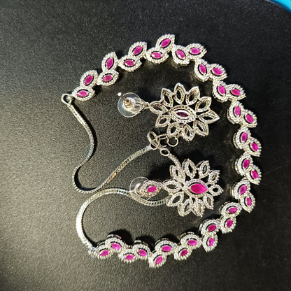 RKC Stunning Necklace Set Solid 925 Sterling Silver with CZ Diamond
