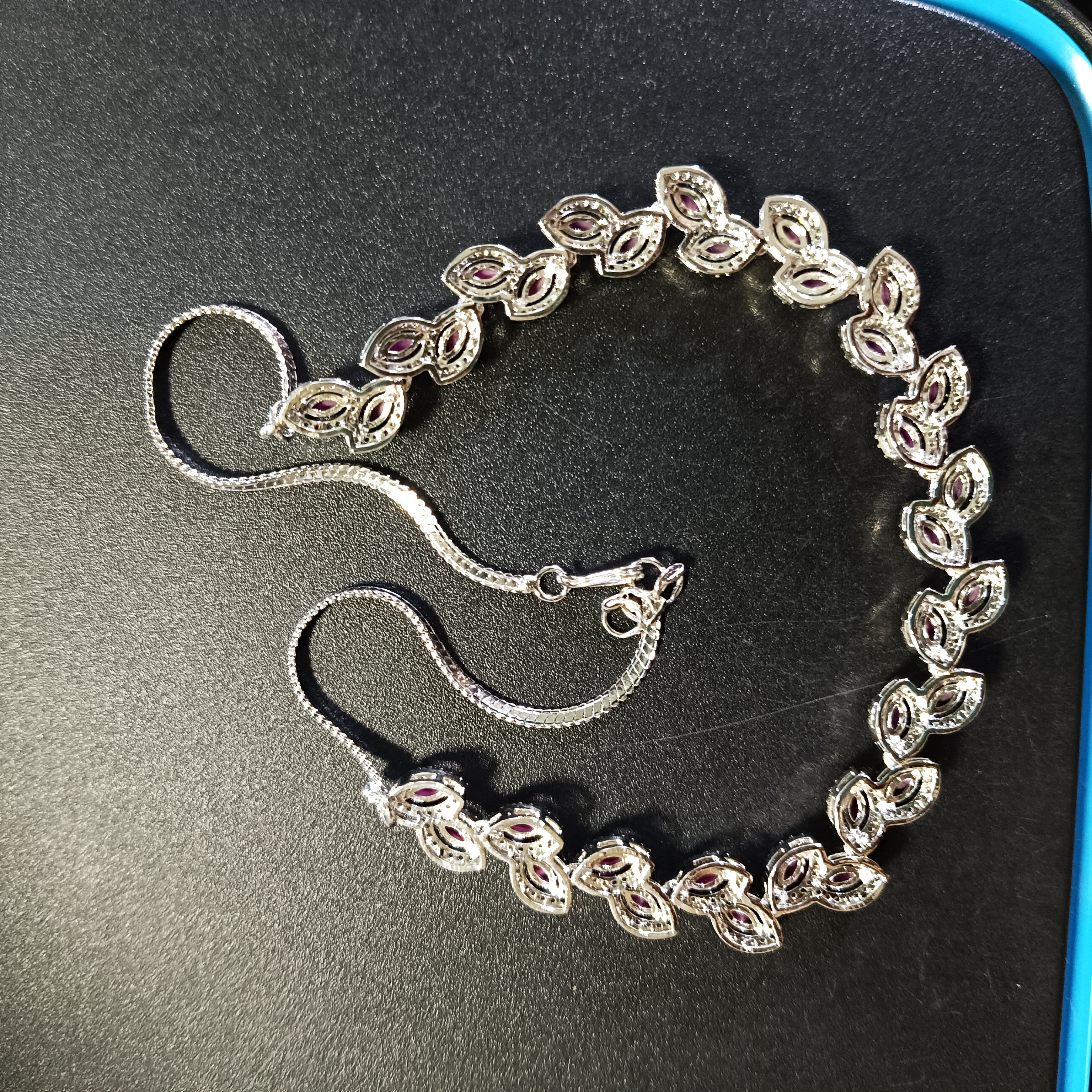 RKC Stunning Necklace Set Solid 925 Sterling Silver with CZ Diamond