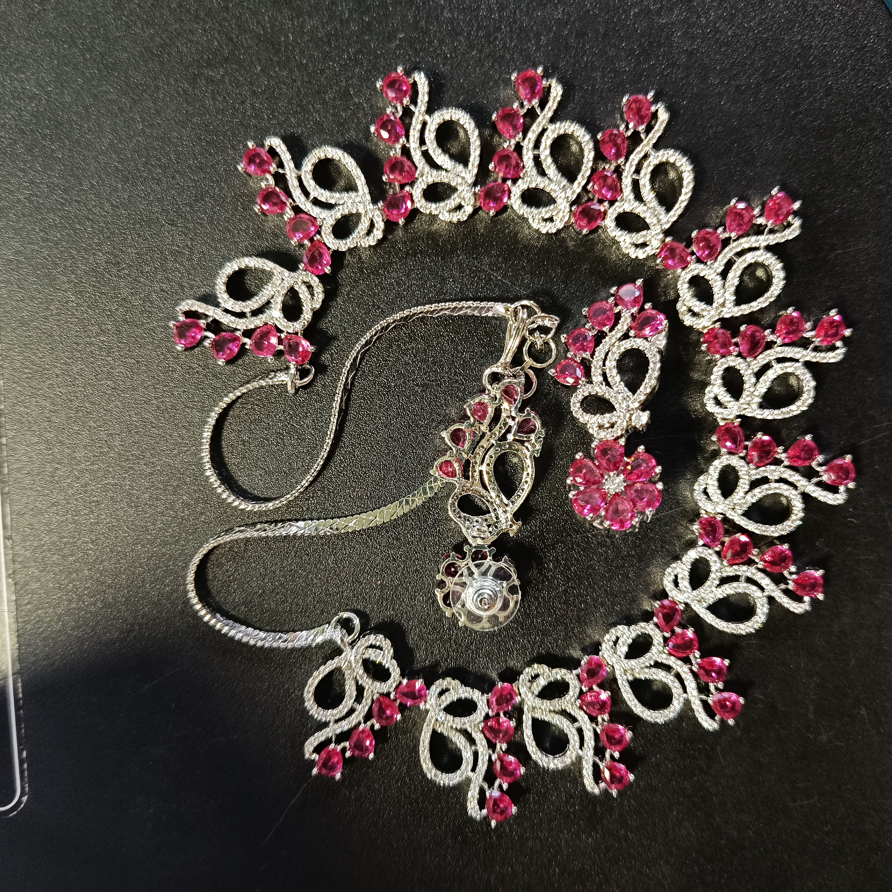 RKC Wedding Necklace in 925 Silver Sparkling Charm for Every Occasion