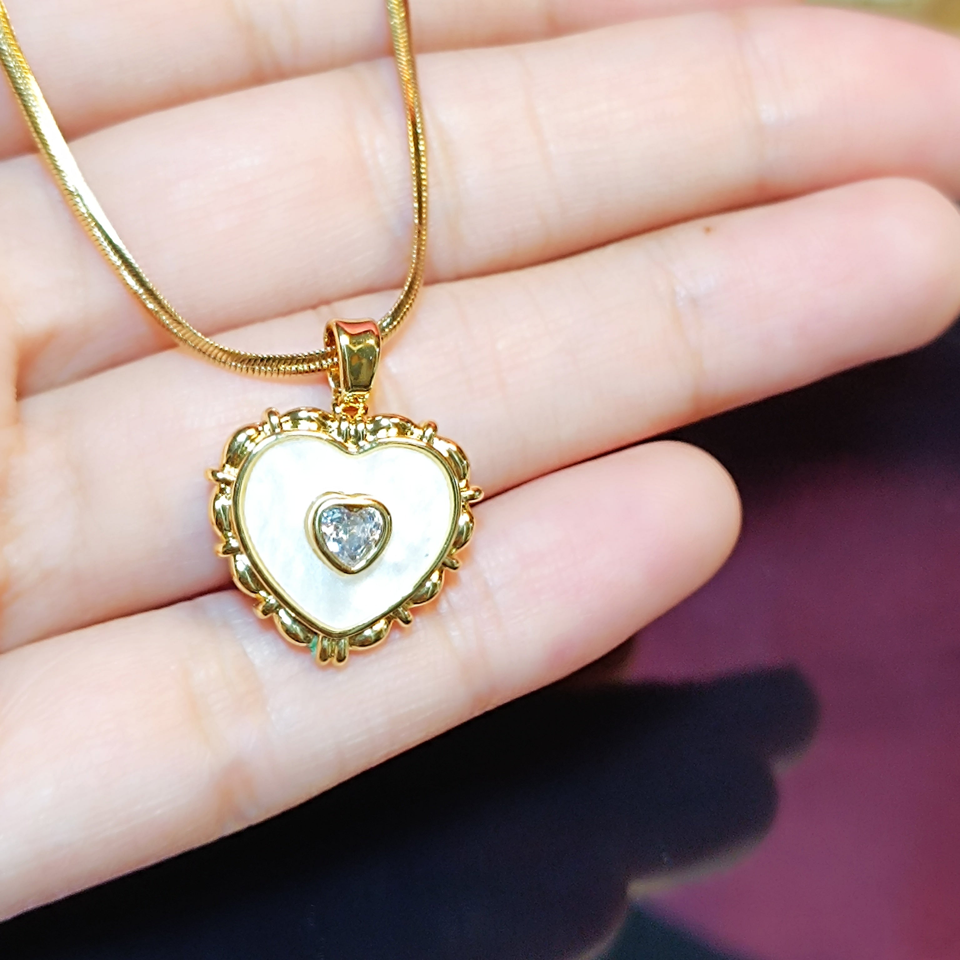 RKC Minimal Heart Pendant Necklace for Women
