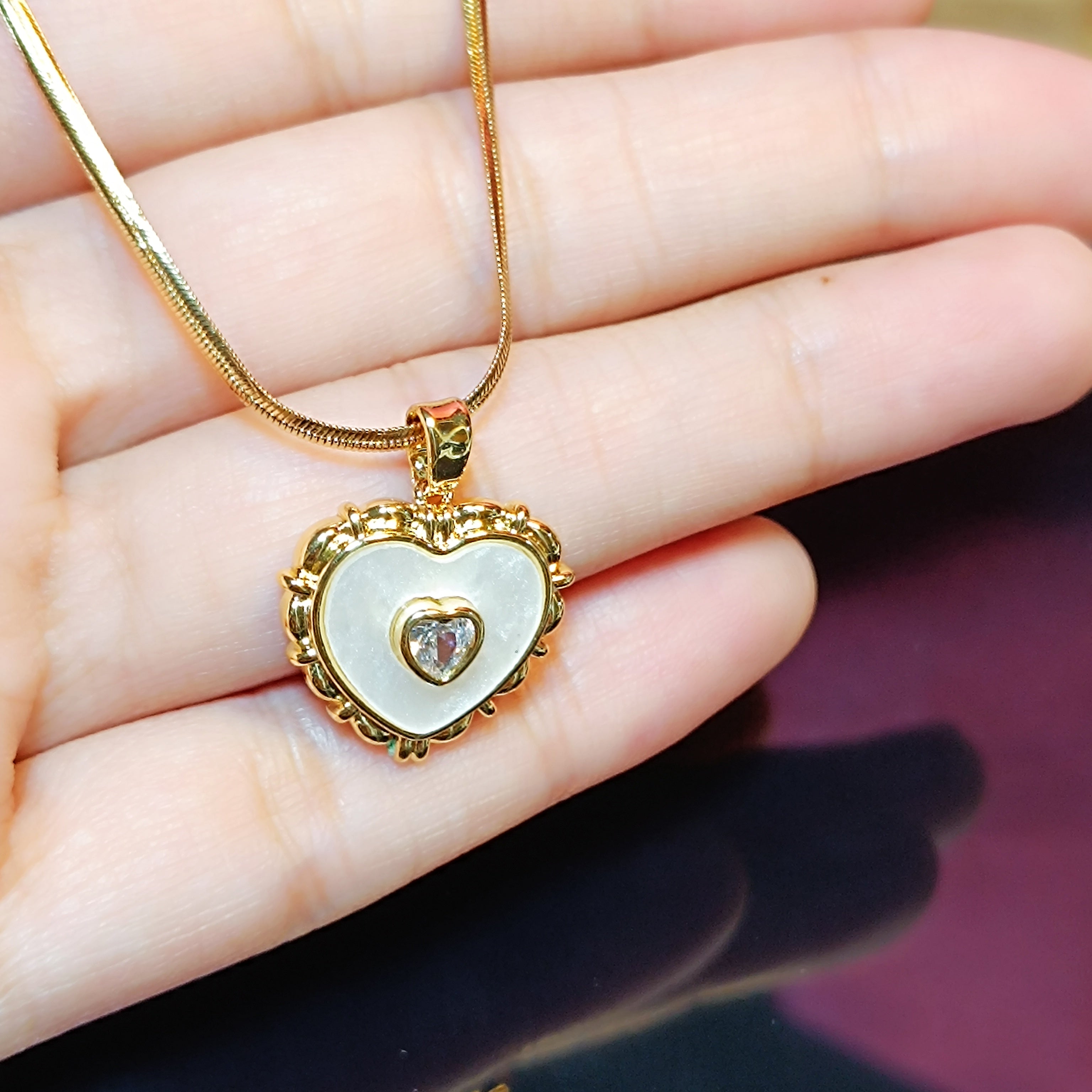 RKC Minimal Heart Pendant Necklace for Women