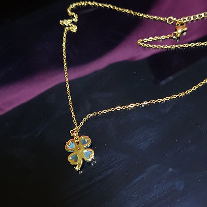 RKC Four Leaf Clover Lucky Necklace – Stylish Good Luck Jewelry Gift