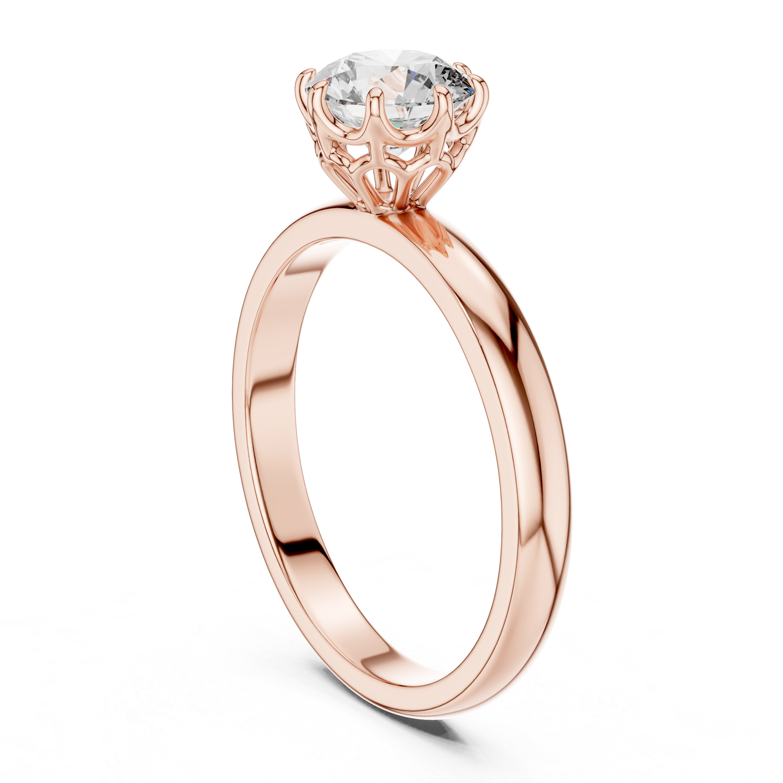 925 Silver Certified Moissanite Solitaire Engagement Ring 14K Gold Plated