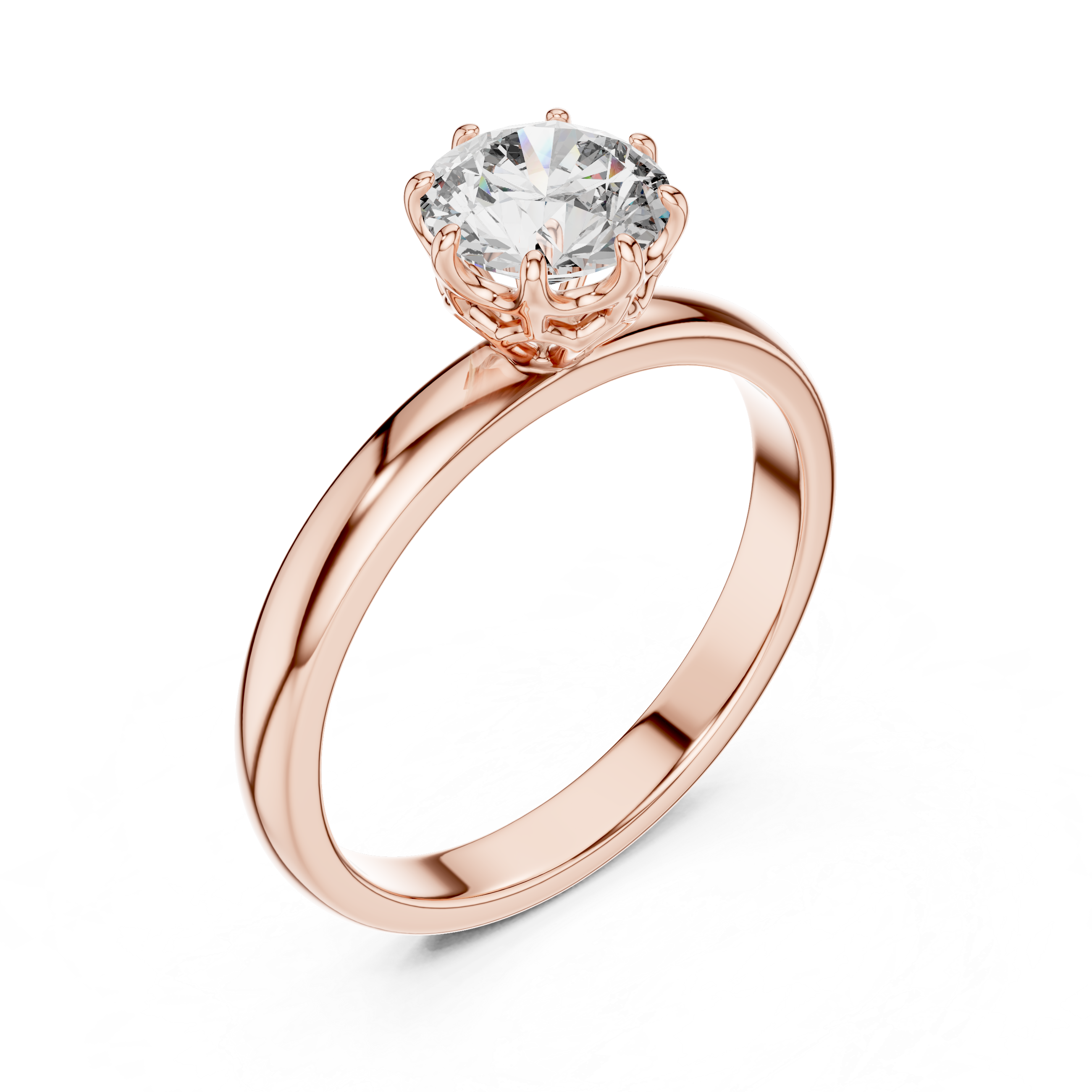 925 Silver Certified Moissanite Solitaire Engagement Ring 14K Gold Plated
