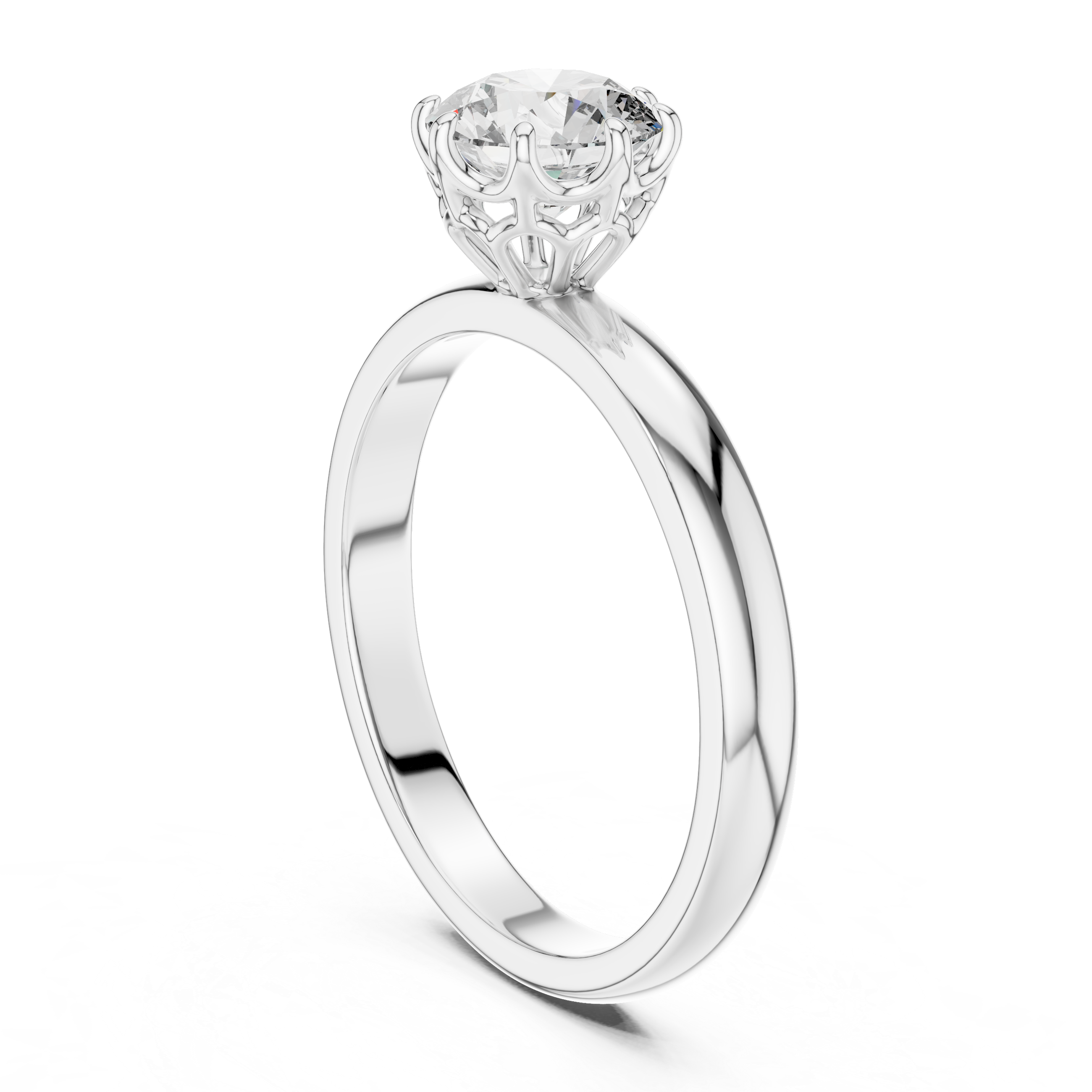 925 Silver Certified Moissanite Solitaire Engagement Ring 14K Gold Plated