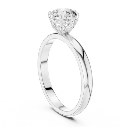 925 Silver Certified Moissanite Solitaire Engagement Ring 14K Gold Plated