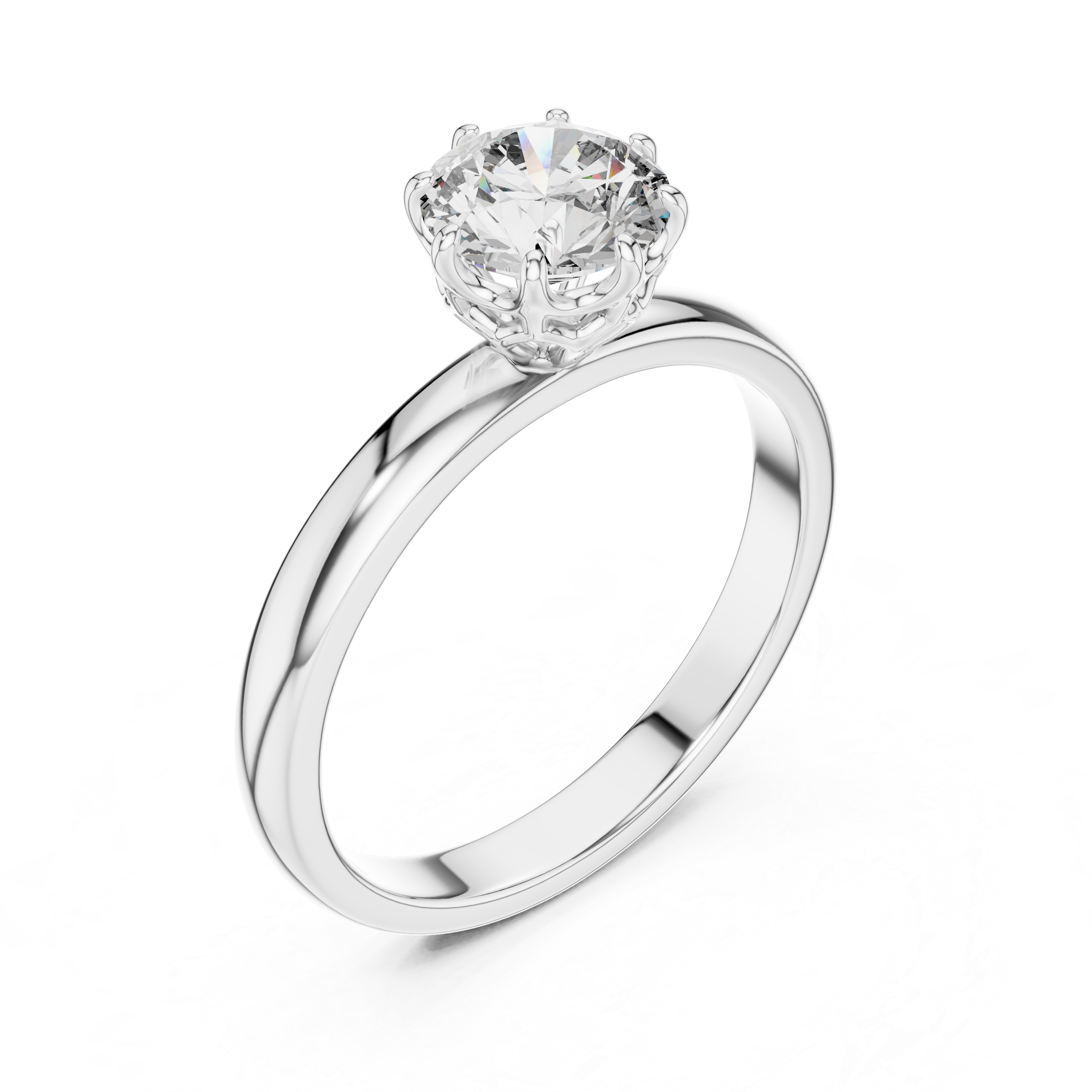 925 Silver Certified Moissanite Solitaire Engagement Ring 14K Gold Plated
