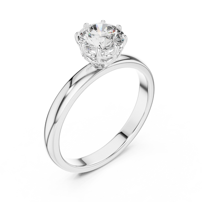 925 Silver Certified Moissanite Solitaire Engagement Ring 14K Gold Plated