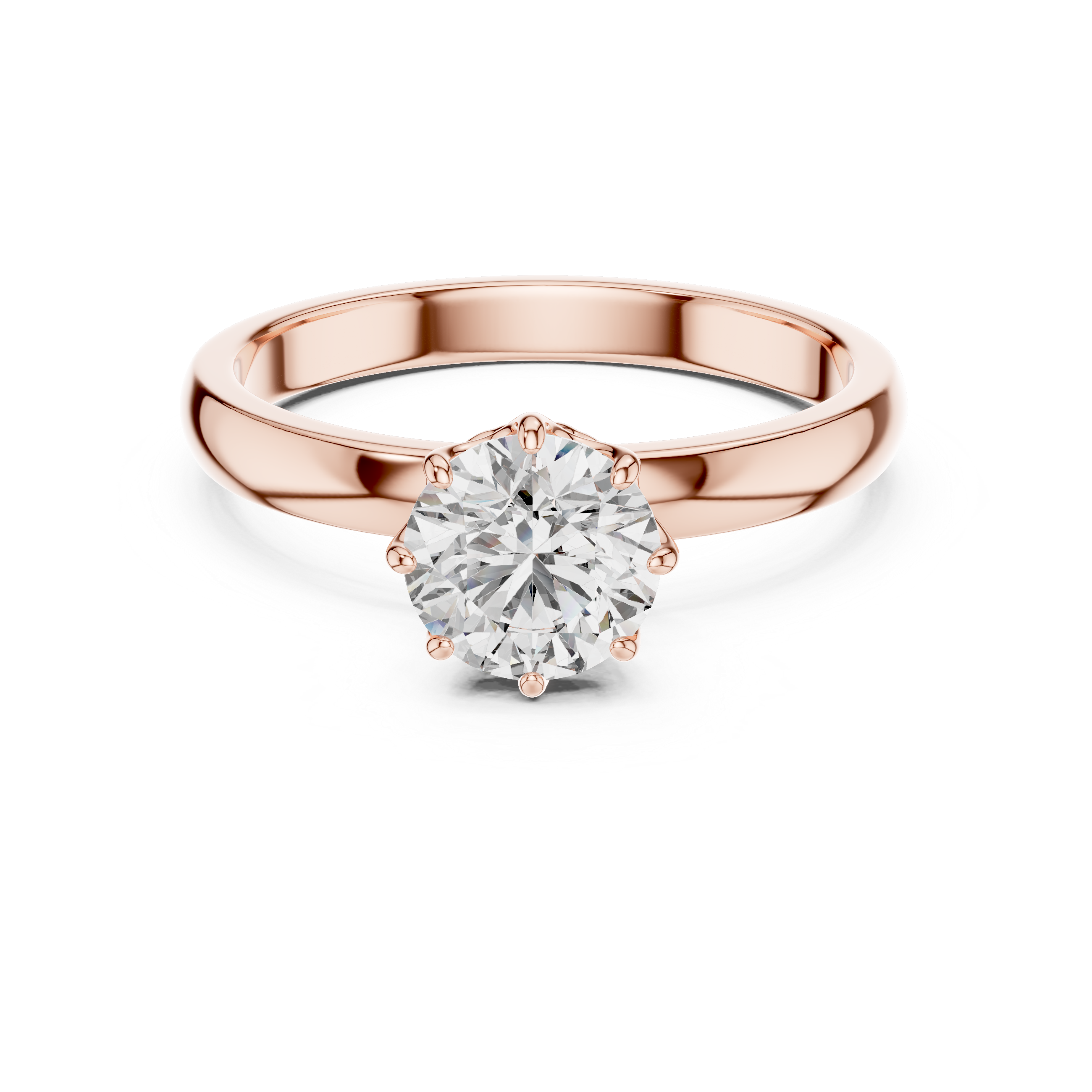 925 Silver Certified Moissanite Solitaire Engagement Ring 14K Gold Plated