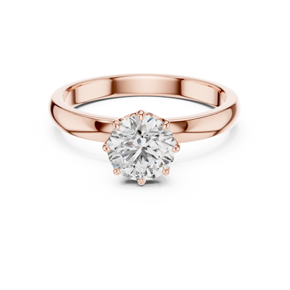 925 Silver Certified Moissanite Solitaire Engagement Ring 14K Gold Plated