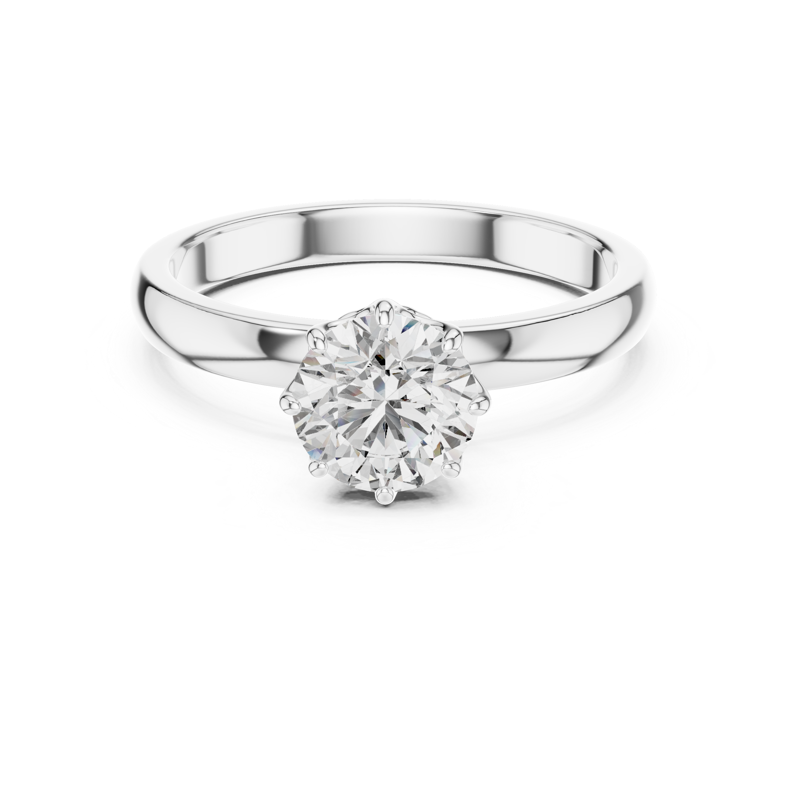 925 Silver Certified Moissanite Solitaire Engagement Ring 14K Gold Plated