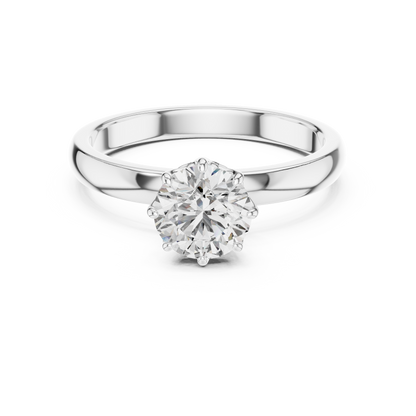 925 Silver Certified Moissanite Solitaire Engagement Ring 14K Gold Plated