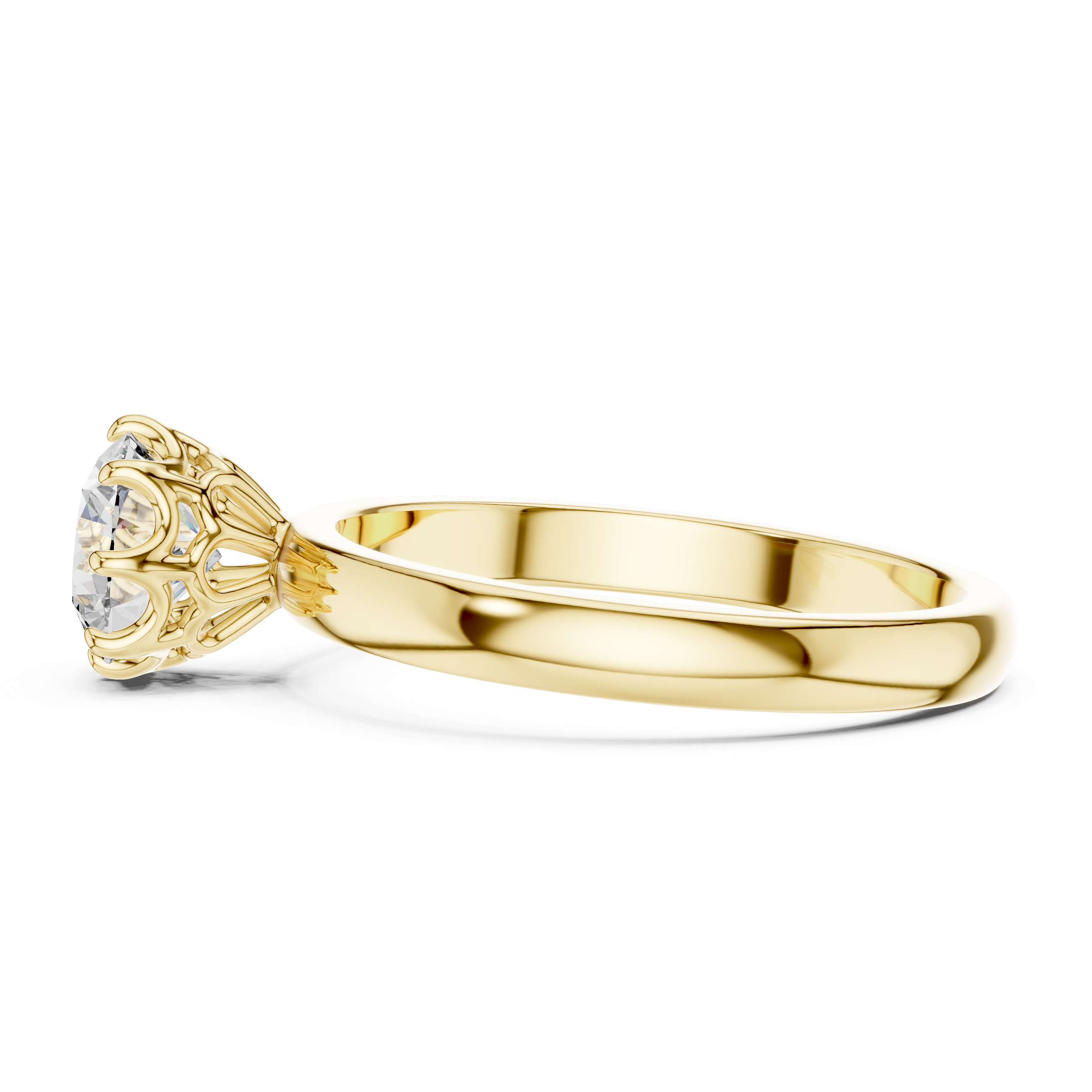 925 Silver Certified Moissanite Solitaire Engagement Ring 14K Gold Plated