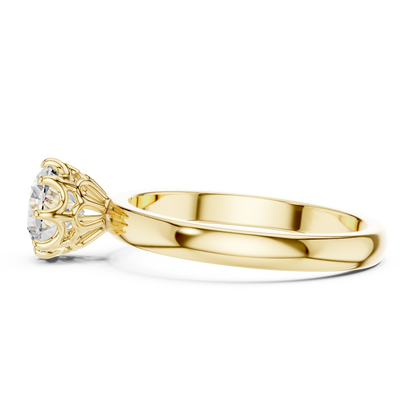 925 Silver Certified Moissanite Solitaire Engagement Ring 14K Gold Plated