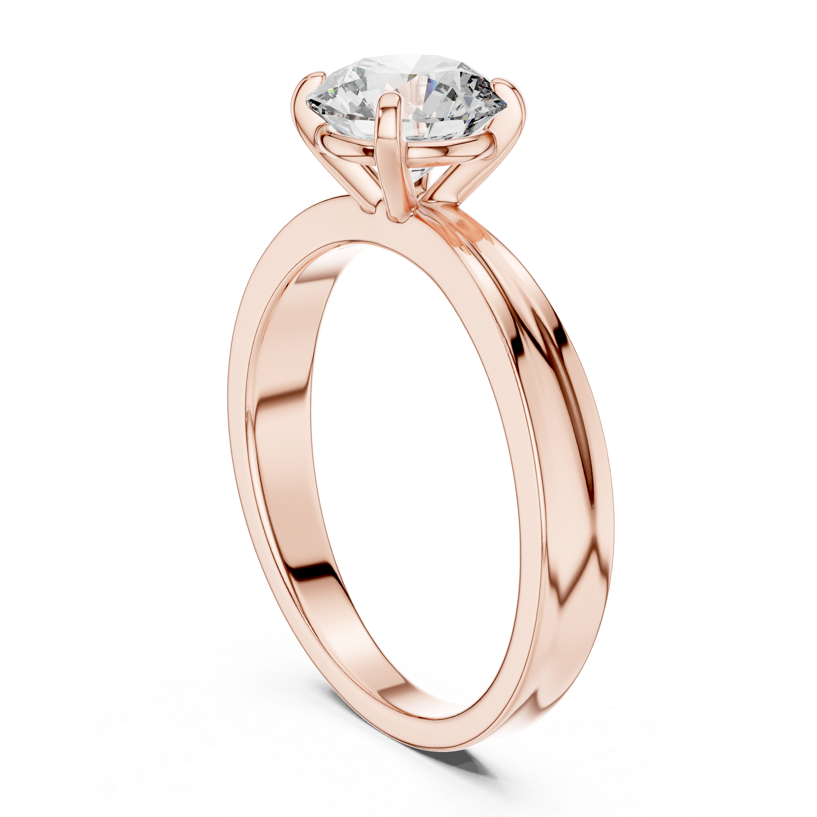 925 Silver Moissanite Solitaire Engagement Ring 14K Gold Plated