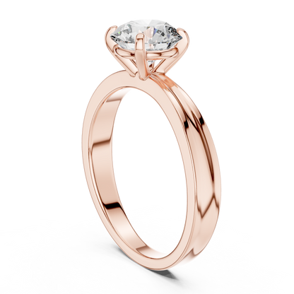 925 Silver Moissanite Solitaire Engagement Ring 14K Gold Plated