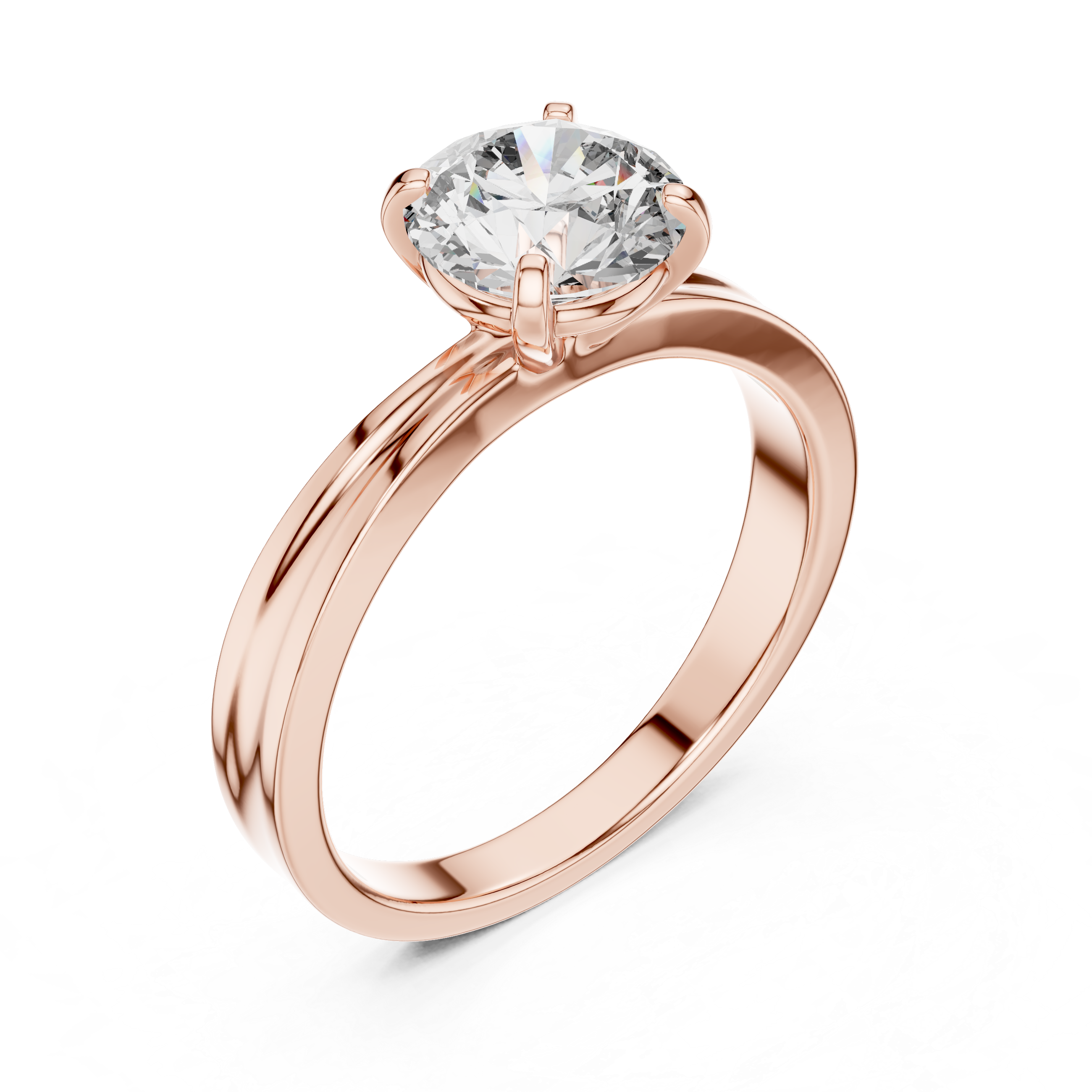 925 Silver Moissanite Solitaire Engagement Ring 14K Gold Plated