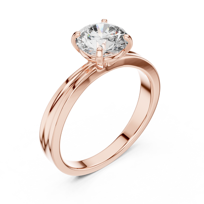 925 Silver Moissanite Solitaire Engagement Ring 14K Gold Plated