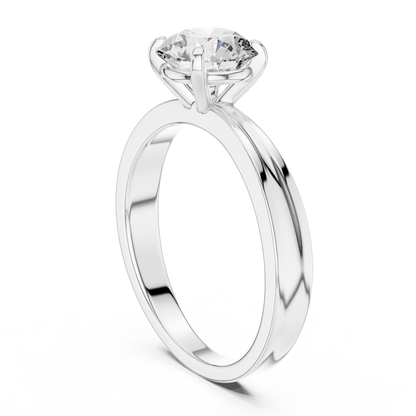925 Silver Moissanite Solitaire Engagement Ring 14K Gold Plated
