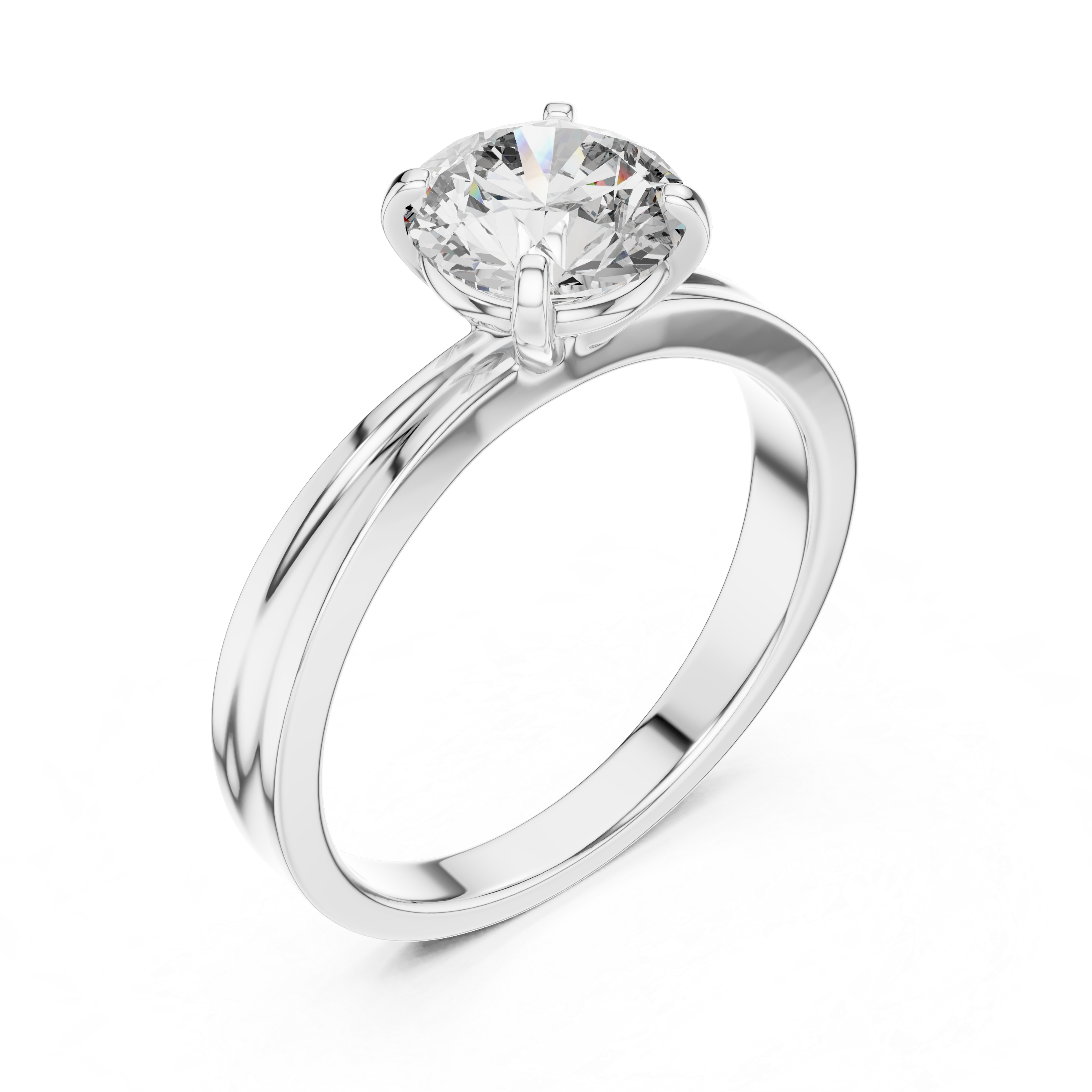 925 Silver Moissanite Solitaire Engagement Ring 14K Gold Plated