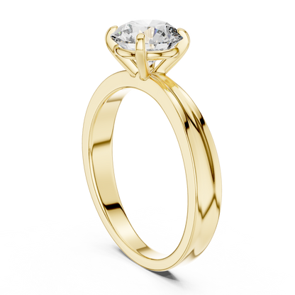 925 Silver Moissanite Solitaire Engagement Ring 14K Gold Plated