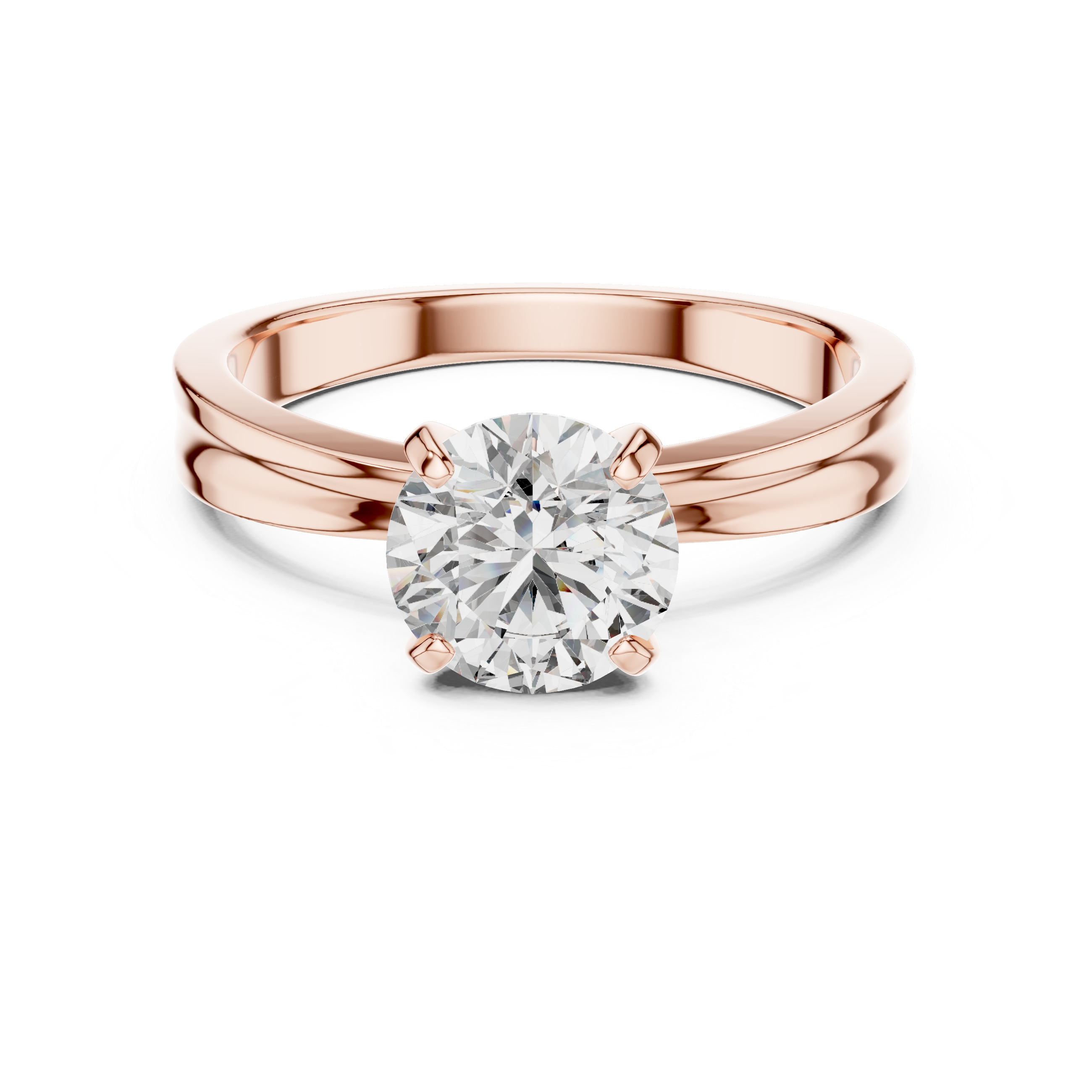 925 Silver Moissanite Solitaire Engagement Ring 14K Gold Plated