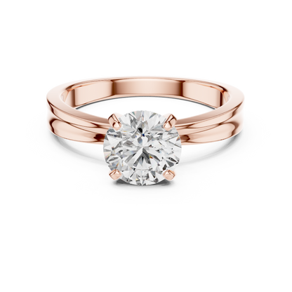 925 Silver Moissanite Solitaire Engagement Ring 14K Gold Plated
