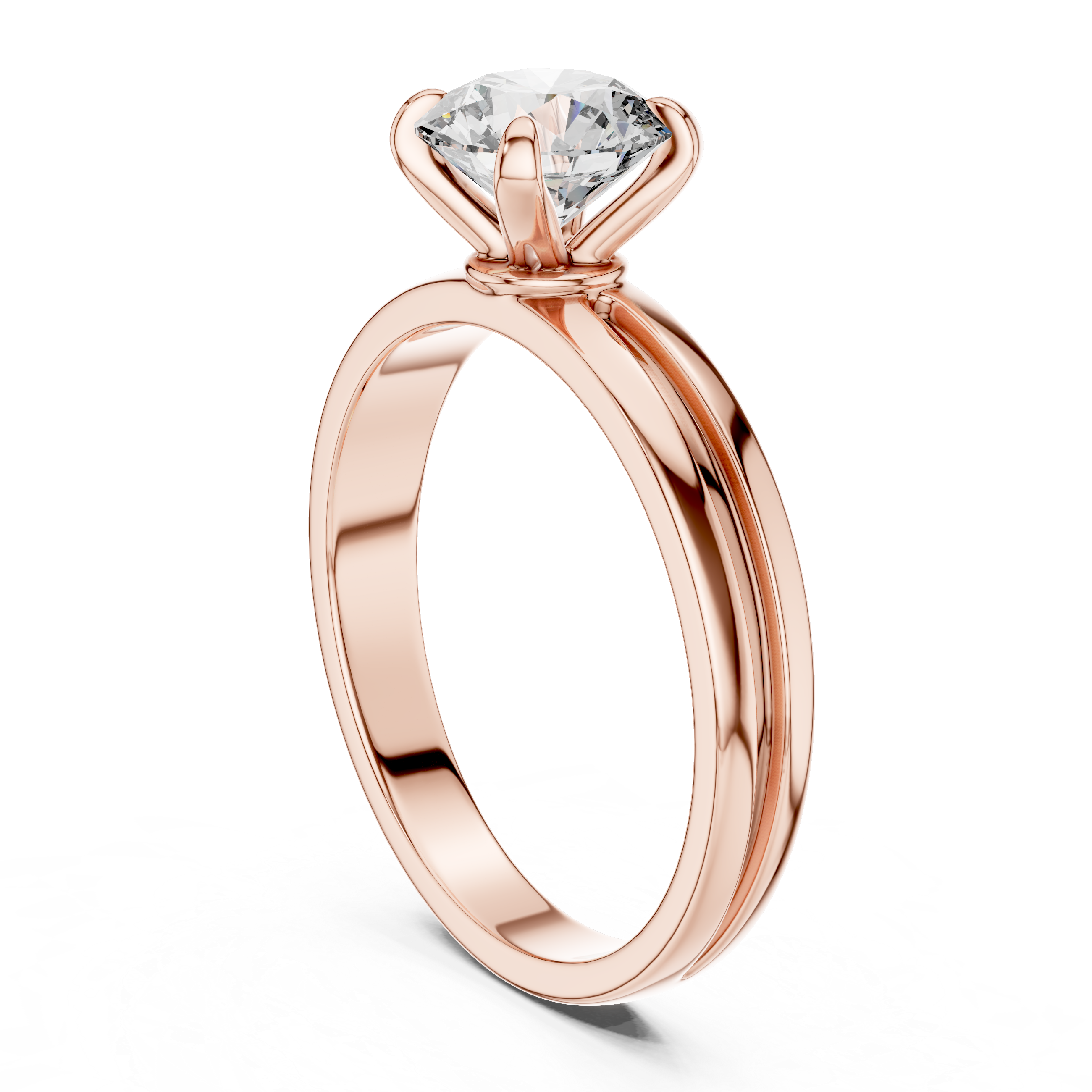 925 Silver Certified Moissanite Solitaire Engagement Ring 14K Gold Plated
