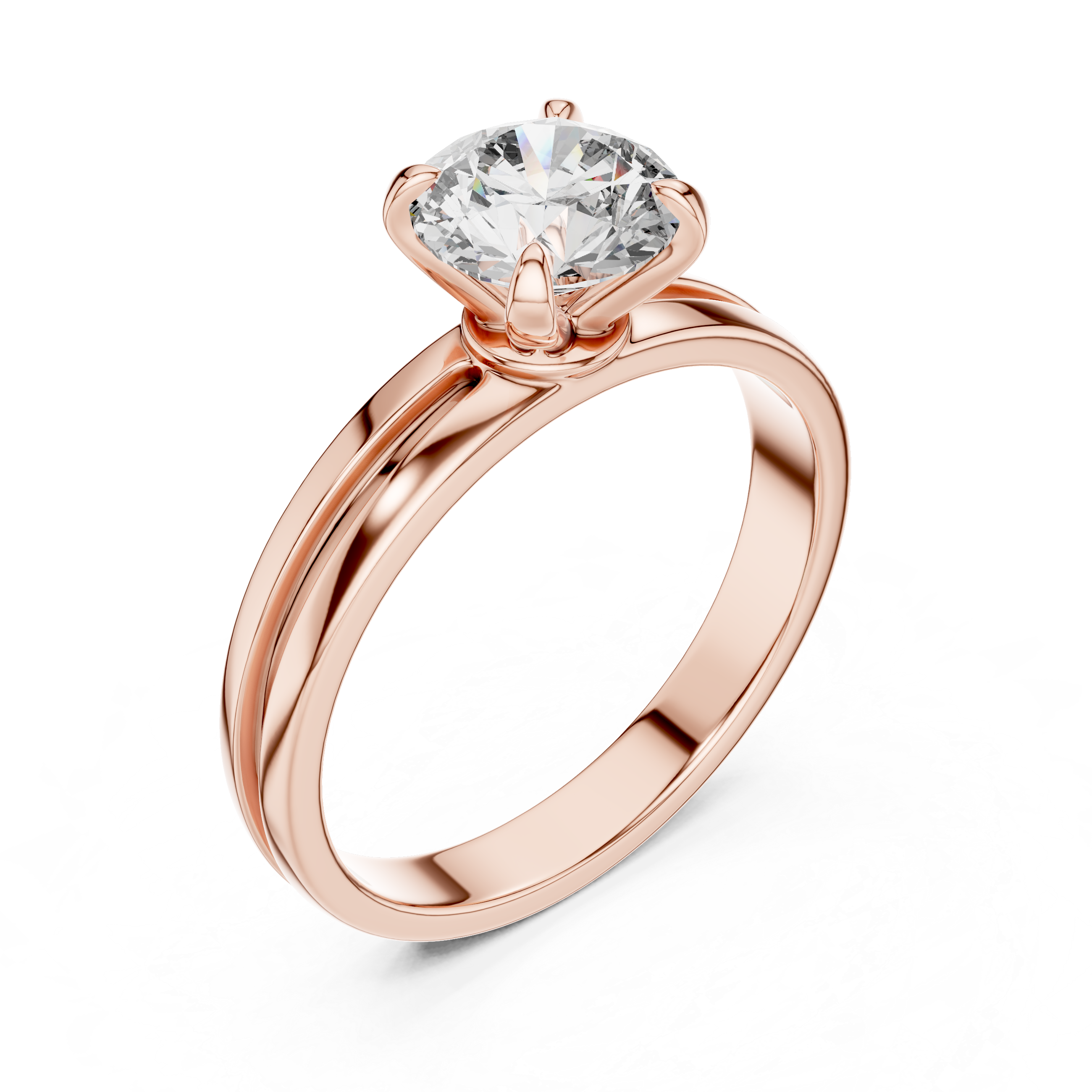 925 Silver Certified Moissanite Solitaire Engagement Ring 14K Gold Plated