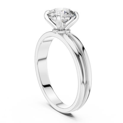 925 Silver Certified Moissanite Solitaire Engagement Ring 14K Gold Plated