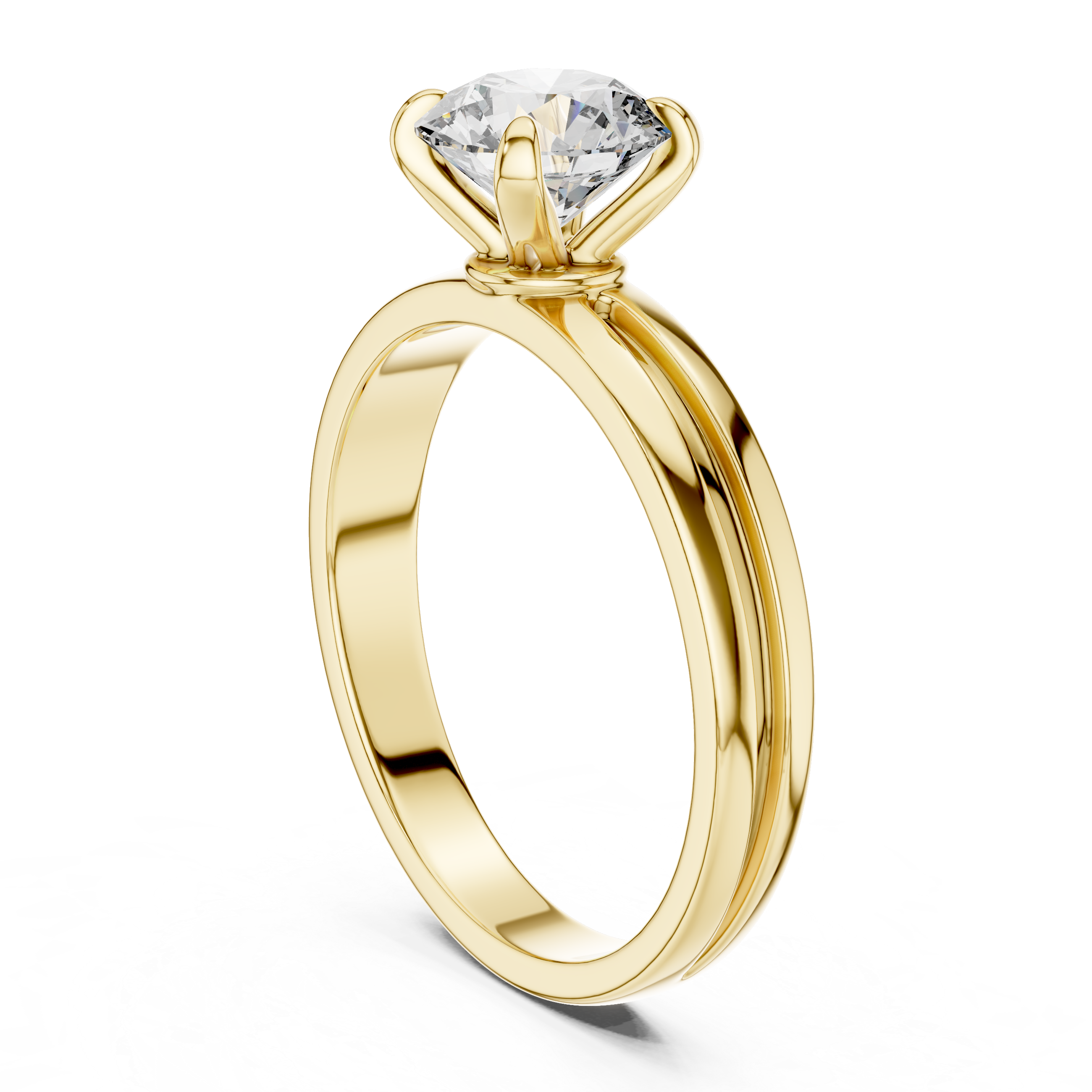 925 Silver Certified Moissanite Solitaire Engagement Ring 14K Gold Plated