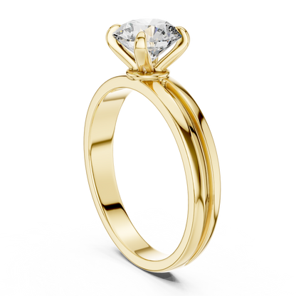 925 Silver Certified Moissanite Solitaire Engagement Ring 14K Gold Plated
