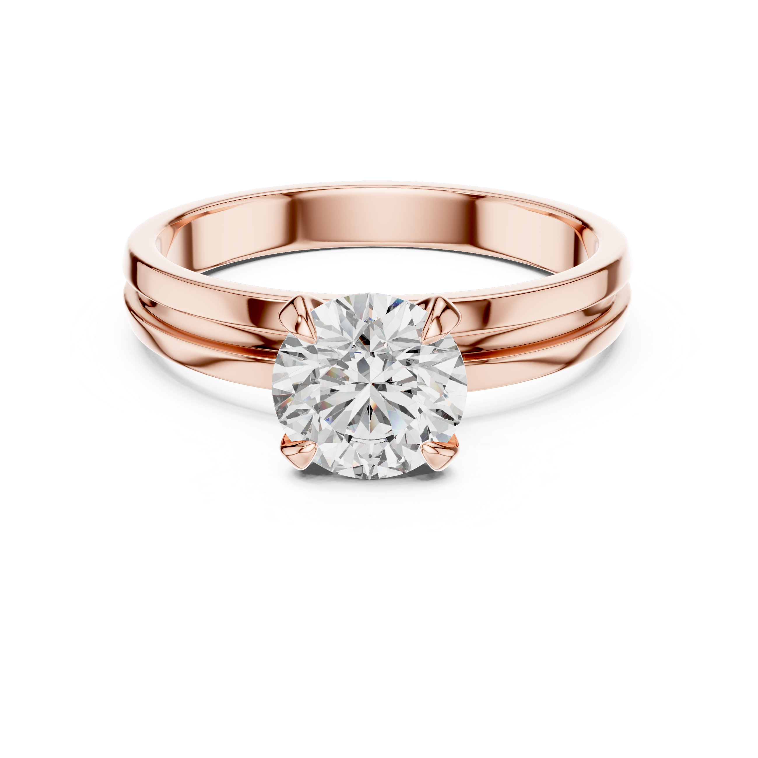 925 Silver Certified Moissanite Solitaire Engagement Ring 14K Gold Plated