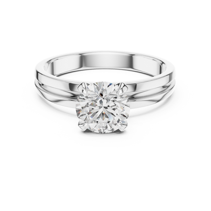 925 Silver Certified Moissanite Solitaire Engagement Ring 14K Gold Plated