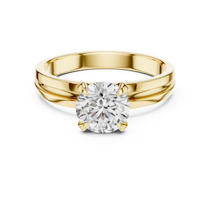 925 Silver Certified Moissanite Solitaire Engagement Ring 14K Gold Plated
