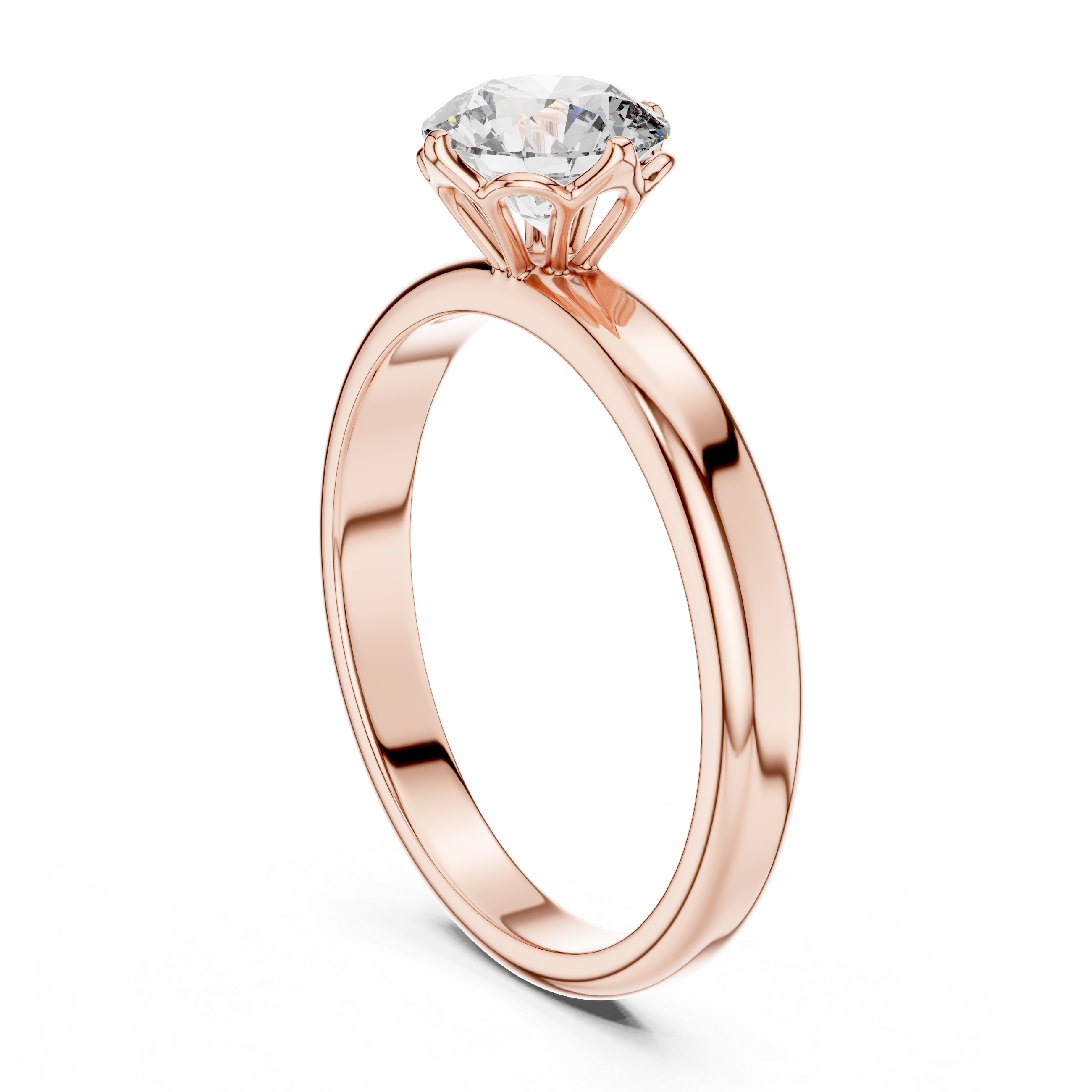 925 Silver 1 CT Moissanite Classic Solitaire Engagement Ring 14K Gold Plated